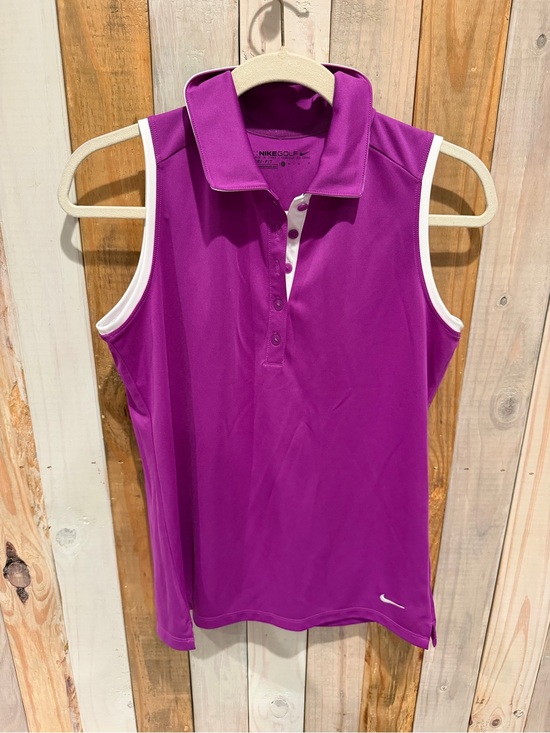 Nike Tops - Nike Golf Purple Sleeveless Polo Tank with White Trim size M
